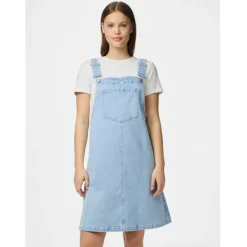 PIECES DAME DENIMKJOLE PCMONICA - Light Blue Denim