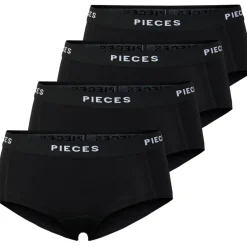 Pieces dame hipsters PCLOGO LADY 4-PACK - Black
