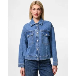 PIECES dame jakke PCELMA - Medium blue denim
