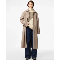 Pieces Dame Jakke PCJOELLA - Taupe Gray MELANGE