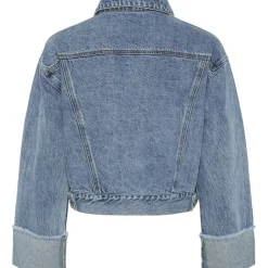 PIECES dame jakke PCSALLY - Medium blue denim