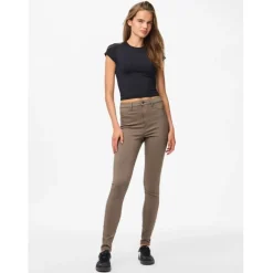 Pieces dame jeans PCHIGHSKIN - Morel