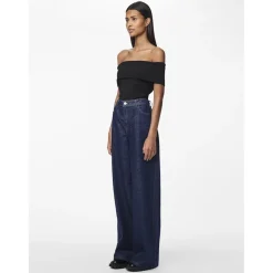 PIECES dame jeans PCSELMA - Dark Blue Denim