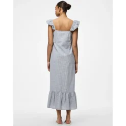 PIECES dame kjole PCAPIA - Nautical Blue Stripes Bright white