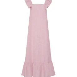 PIECES dame kjole PCAPIA - Pink Lemonade Stripes Bright white