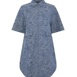 PIECES dame kjole PCJENNIFER - Medium Blue Denim Jaquard