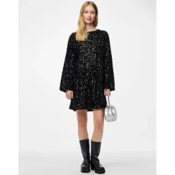 PIECES dame kjole PCKAM - Black Black sequins