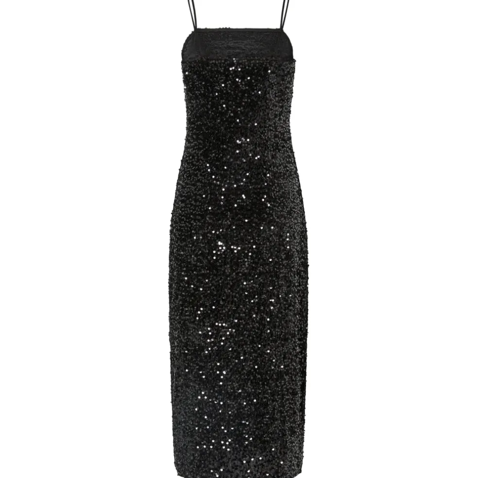 Pieces dame kjole PCKAM - Black Black sequins