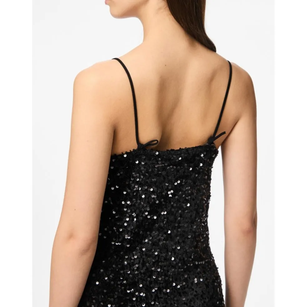 Pieces dame kjole PCKAM - Black Black sequins