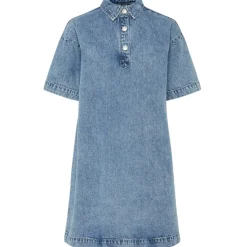 PIECES dame kjole PCKENYA - Medium blue denim