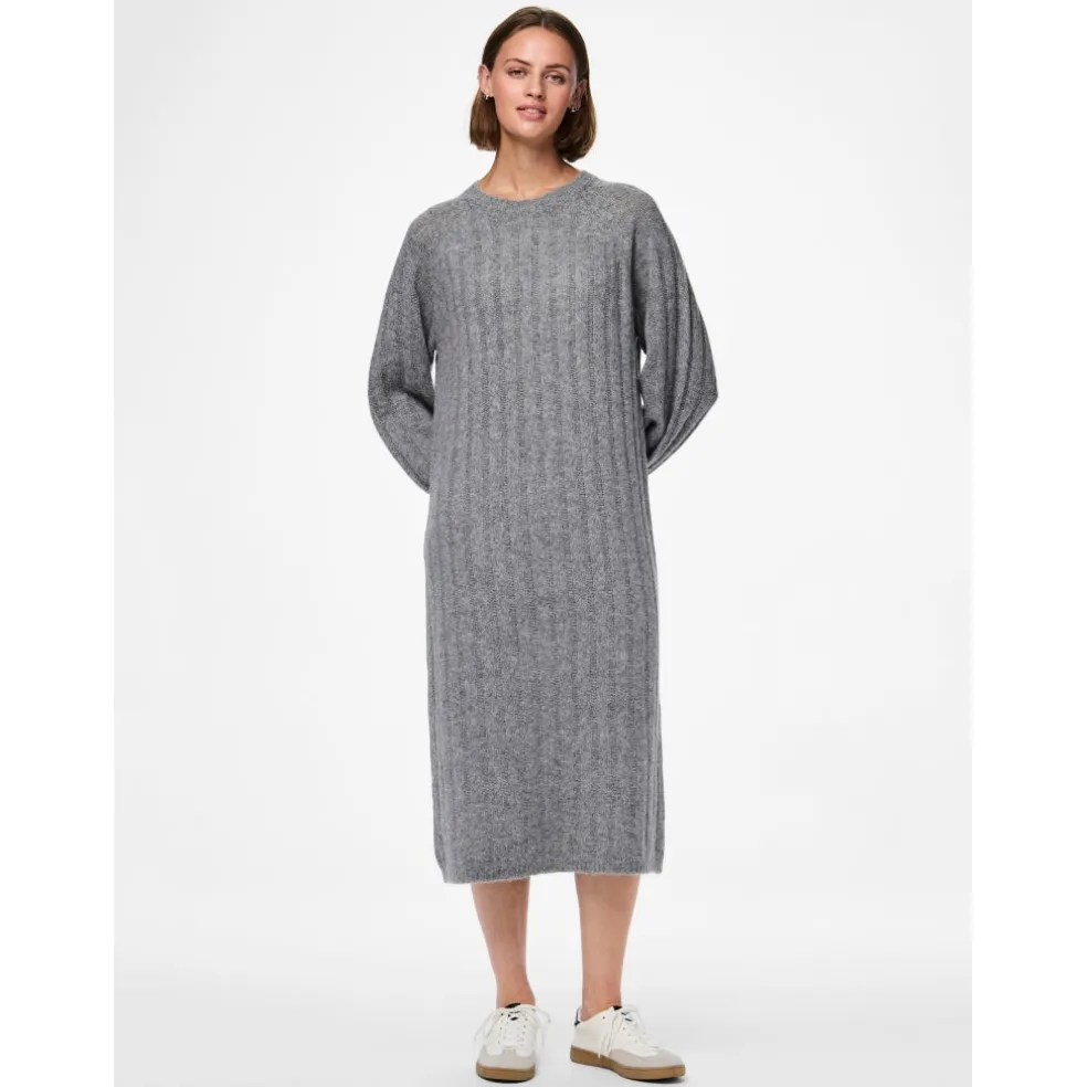 PIECES dame kjole PCMAGGY - Medium grey melange