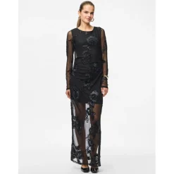 PIECES Dame Kjole PCOffia - Black black satin band