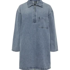 PIECES dame kjole PCRENE - Medium blue denim