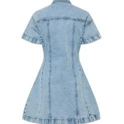 PIECES dame kjole PCSILKE - Light Blue Denim