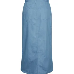 PIECES dame nederdel PCASTA - Light Blue Denim