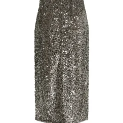 PIECES dame nederdel PCKAM - Morel Silver sequins