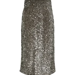 PIECES dame nederdel PCKAM - Morel Silver sequins