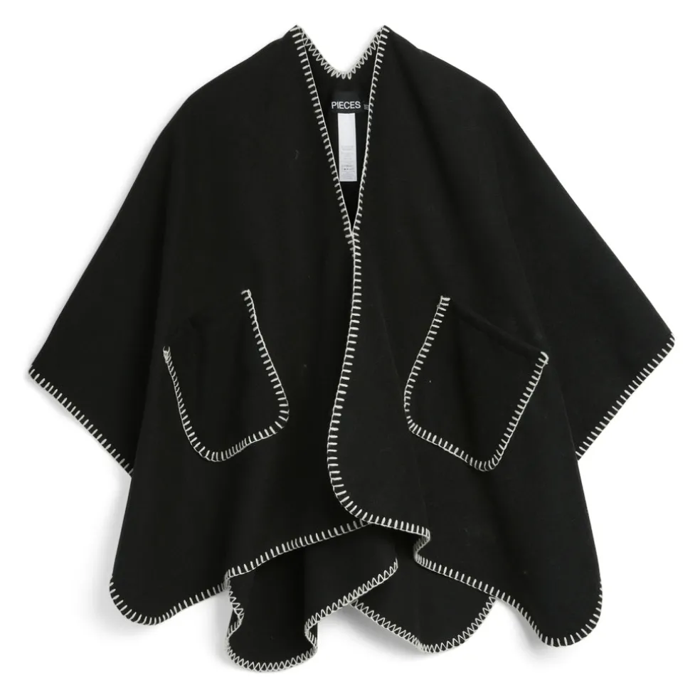 PIECES dame poncho PCNADJA - Black