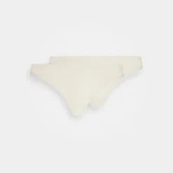 Pieces dame rib g-streng PCSYMMI - Whitecap Gray