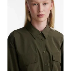 PIECES dame skjorte PCDRE - Deep Lichen Green