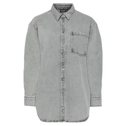 PIECES dame skjorte PCMAISIE - Grey Denim