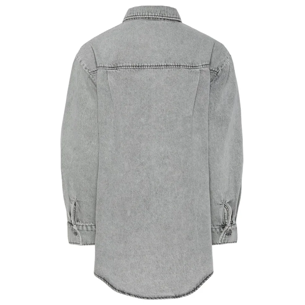 PIECES dame skjorte PCMAISIE - Grey Denim