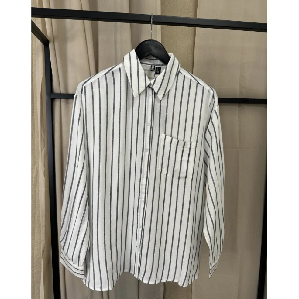 PIECES dame skjorte PCPIA - Bright White Navy blazer