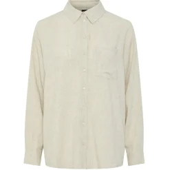 PIECES dame skjorte PCPIA - Birch Detail MELANGE