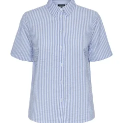 PIECES dame skjorte PCSALLY - Hydrangea CLOUD DANCER