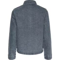 PIECES dame skjorte PCSIFFI - Grey Denim RHINESTONE