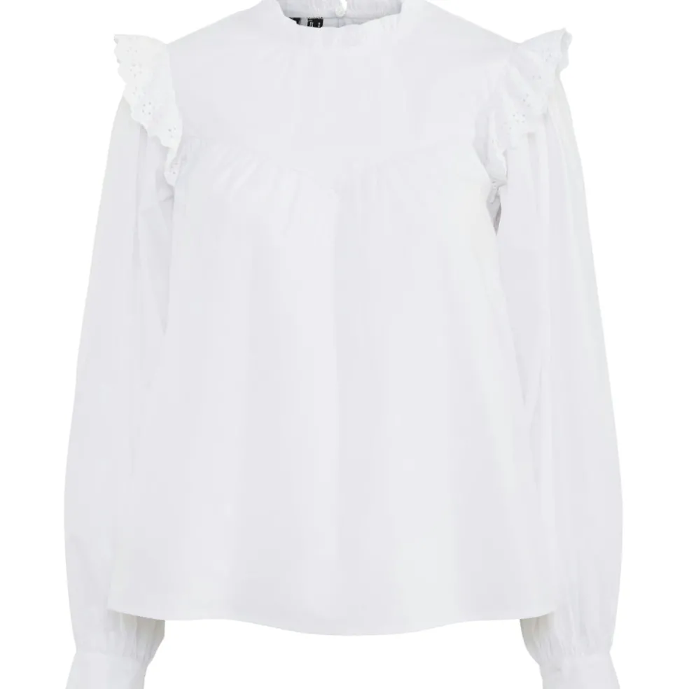 PIECES dame skjorte PCVELA - Bright White