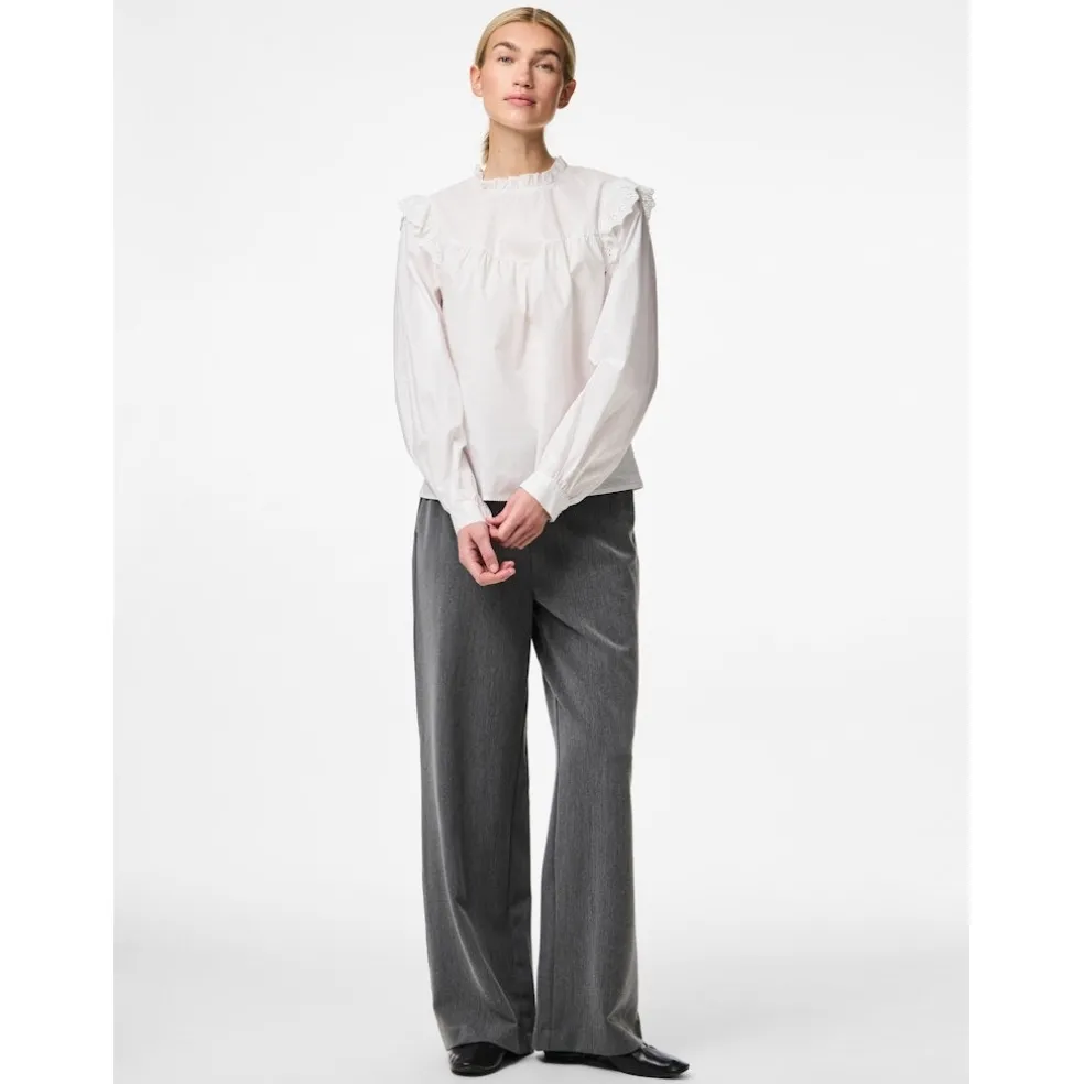 PIECES dame skjorte PCVELA - Bright White