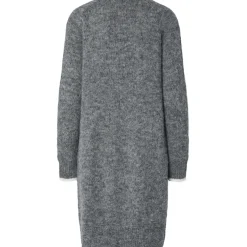 Pieces dame strik kjole PCIVY - Medium Grey Melange Detail:WHITE CONTRAST