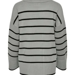 PIECES dame strik PCMATHILDE - Medium Grey Melange BLACK