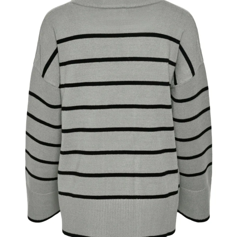 PIECES dame strik PCMATHILDE - Medium Grey Melange BLACK