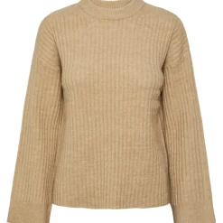 PIECES dame strik PCSALLA - White Pepper