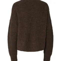 PIECES Dame Striktrøje PCCleo - Hot Fudge Melange