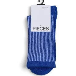 PIECES dame strømper PCSEBBY - Bluing Stripes Baby lavender