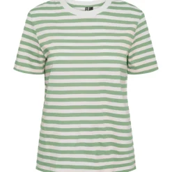 PIECES dame tee PCRIA - Quiet Green BRIGHT WHITE