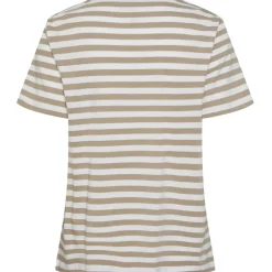 PIECES dame tee PCRIA - Silver Mink BRIGHT WHITE