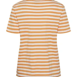 PIECES dame tee PCRIA - Tangerine BRIGHT WHITE