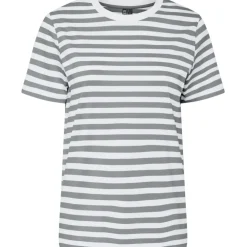 PIECES dame tee PCRIA - Ultimate Grey BRIGHT WHITE
