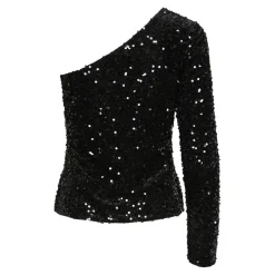PIECES dame top PCKAM - Black Black sequins