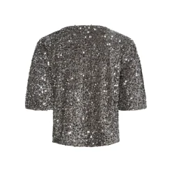 Pieces dame top PCKAM - Morel Silver sequins