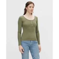 PIECES dame top PCKITTE - Deep Lichen Green