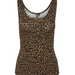 PIECES dame top PCKITTE - Black Leo