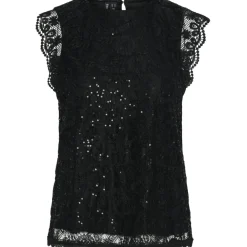 PIECES dame top PCOLLINE - Black