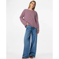 PIECES dame top PCSADIE - Tawny Port