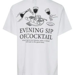 PIECES dame t-shirt PCALMA - Bright White BLACK EVENING ZIP