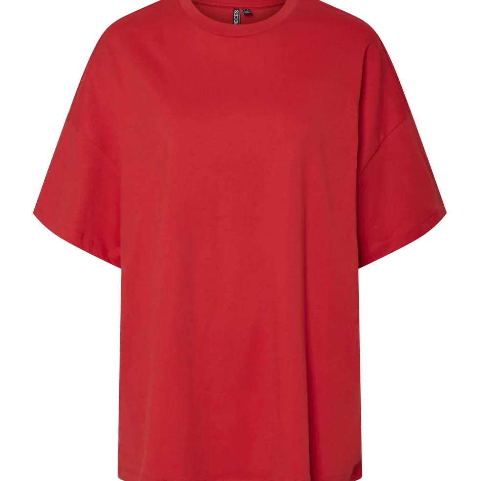 PIECES dame t-shirt PCAUNA - High risk red